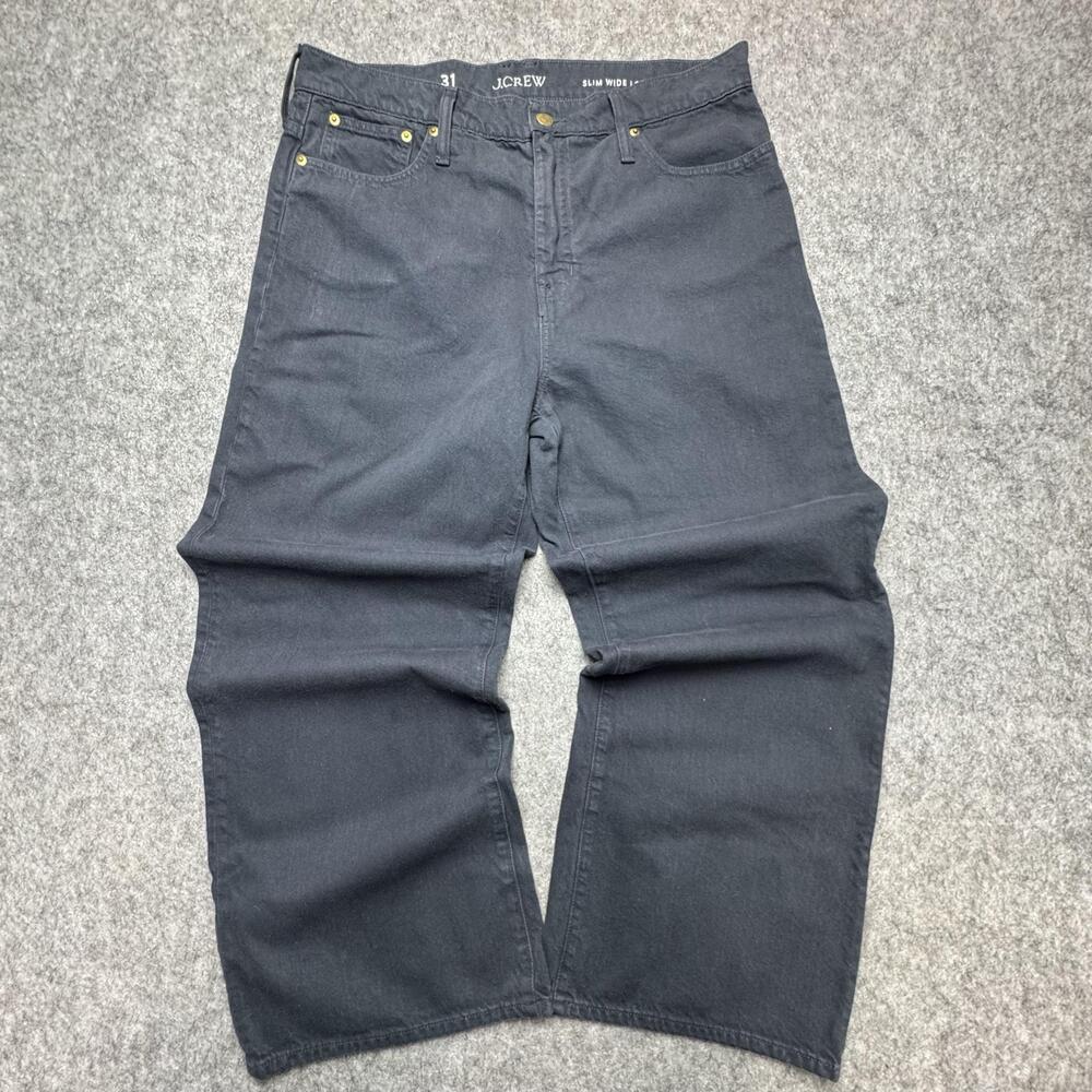 J.Crew Jeans Mens 31x25 Gray Wide Leg Denim Casual Pants Charcoal y2k Baggy